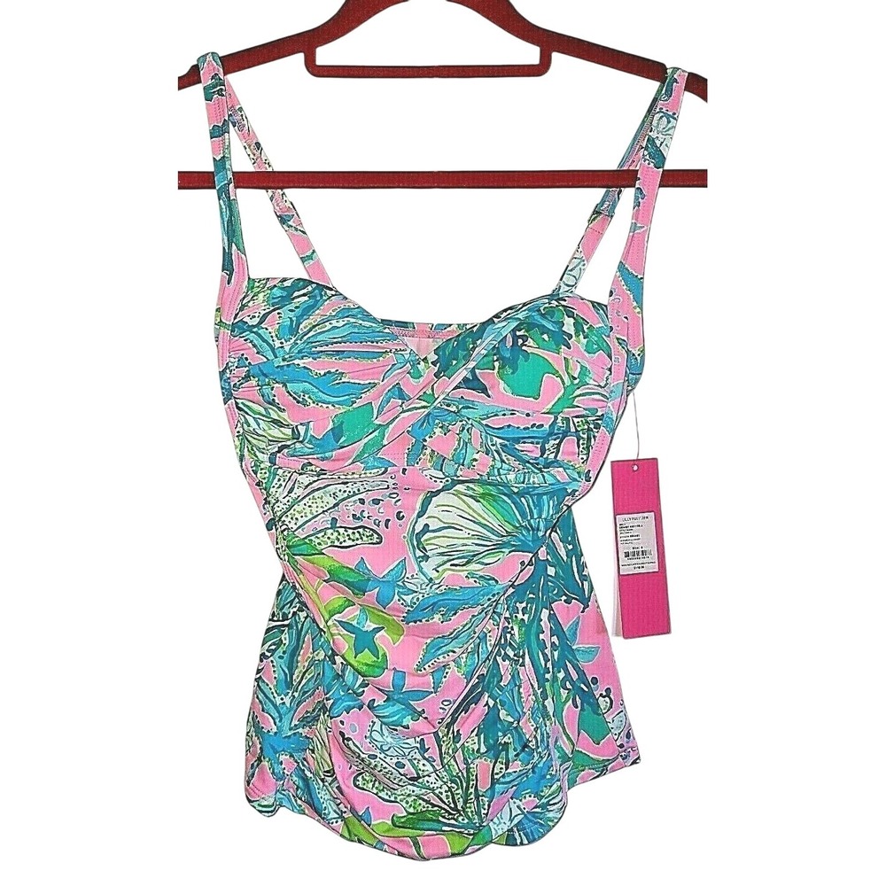 Lilly Pulitzer Size 0 Mandevilla Baby Hip Nautic Tankini Top Floral XS NWT $118